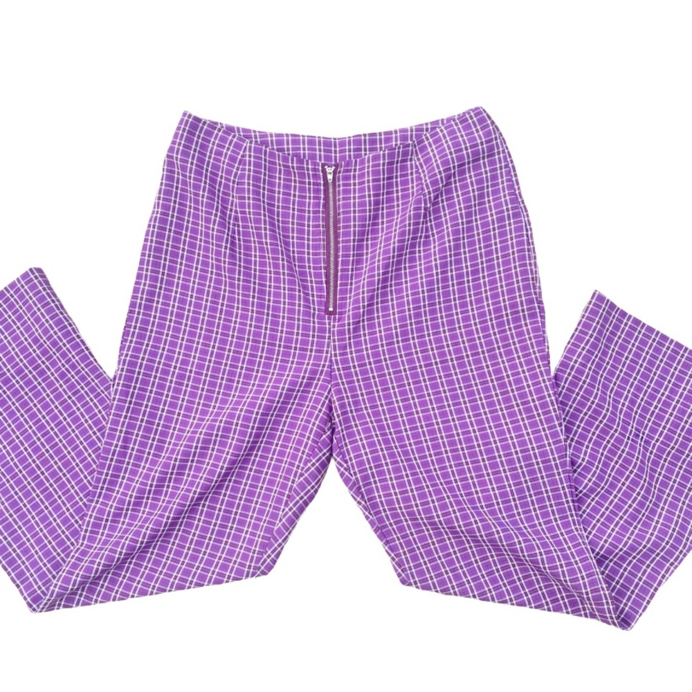 Purple plaid pants
